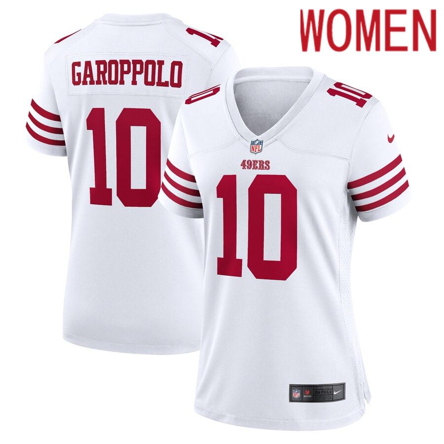 Women San Francisco 49ers 10 Jimmy Garoppolo Nike White Player Game NFL Jersey